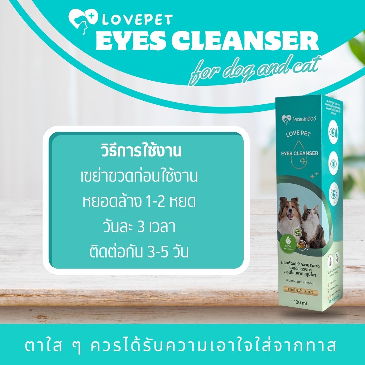 Love pet Eyes Cleanser 120 ml. (6 ขวด)