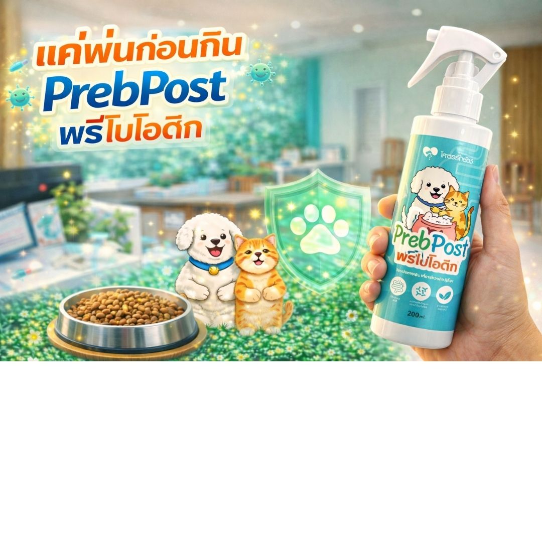 PrebPost พรีไบโอติกสำหรับสัตว์เลี้ยง 200 มล. (1 ขวด)