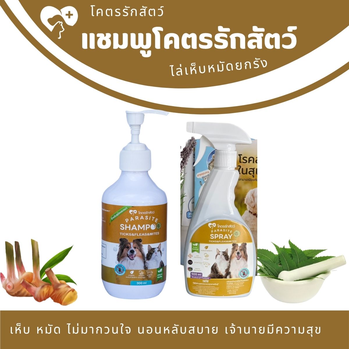 เซ็ต แชมพู 300 มล. + สเปรย์ 500 มล.